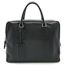 Prada Saffiano Leather Briefcase Black
