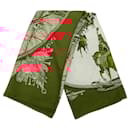 Hermès Red Marine et Cavalerie Silk Scarf 90