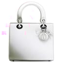 Dior White Medium Ombre Calfskin Lady Dior