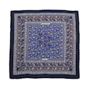 Hermès Carré Géant "CHASSE EN INDE" Cashmere & Silk Scarf in in Navy Blue