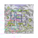 Hermès Carré 90 Double Face "Les Douze Leopards" Silk handkerchief in Multicolor