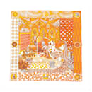 Hermès Carré 90 "La Danse des Amazones" Silk handkerchief in Orange
