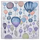 Louis Vuitton "up AND away" 100% Silk Scarf in Blue M78448