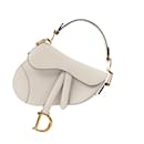 Dior Saddle Mini Bag Leather Handbag in Ecru