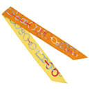 Hermès Orange Do Re Boucles Silk Twilly Scarf