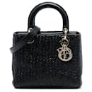 Dior Black Medium Wavy Crinkled Lambskin Lady Dior