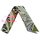 Hermès Red Jaguar Quetzal Silk Twilly Scarf