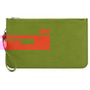 Louis Vuitton Orange Epi Neverfull Pouch