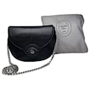 Vintage Dior Leather Shoulder Bag Black