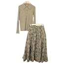 Mila Owen Polo Collar Knit Pleated Skirt Set - Autre Marque