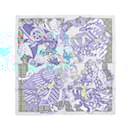 Hermès Carré 90 "DUELS ONIRIQUES" Silk handkerchief in Blue