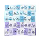 Hermès Carré 90 "Voitures Exquises Elaborate Carriages" Silk handkerchief in Blue