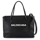 Balenciaga 2-Way Hand Shoulder Bag in Black and White Leather
