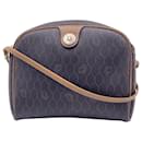 Christian Vintage Grey Honeycomb Logo Canvas Crossbody Bag - Dior