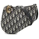 Dior Blue Oblique Canvas Saddle Triple Zip Crossbody