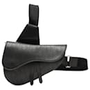 Dior Black Oblique Perforated Calfskin Galaxy Saddle Bag