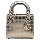 Dior Gold Mini Metallic Patent Microcannage Lady Dior