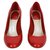 Christian Dior Escarpins vernis rouge Cuir  ref.5190
