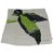 Christian Dior Foulard graphisme oiseau Soie Bleu Beige Vert  ref.6550