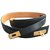 Kelly Hermès Cinturones Negro Cuero  ref.8117