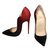 Christian Louboutin Hot chick Black-red Cuir vernis Noir  ref.10690