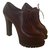Louis Vuitton Ankle Boots Dark red Leather  ref.10812
