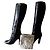 Salvatore Ferragamo Lederstiefel mit Absatz Schwarz Größe 40 - Ansicht 2