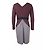 Strickkleid Tara Jarmon Pflaume und Grau Größe 40 - Ansicht 2