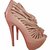 Christian Louboutin Calcanhares Bege Couro  ref.17270