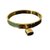 Bracelet Kelly Hermès vintage en plaqué or et cuir vert Doré  ref.18065
