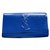 Yves Saint Laurent Clutch-Taschen Blau Lackleder  ref.19318