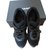 sneaker cuir et tissu CHANEL noir 39.5  ref.21042