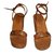 K Jacques Sandali con zeppa D'oro Pelle