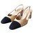 Chanel slingback Bege Couro  ref.22046