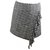 Chanel Falda de pata de gallo Negro Blanco Seda Lana Lino  ref.22050