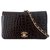 Chanel saco de crocodilo marrom vintage Couros exóticos  ref.22061