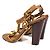Sandali Steve Madden in pelle Cammello con borchie oro Caramello - vista 4