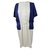 Balenciaga Vestido Blanco Azul Seda  ref.22704