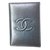 Chanel card holder Silvery Leather  ref.23034