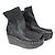 Stivali con zeppa Rick Owens in pelle d'agnello nera Nero - vista 2
