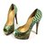 Christian Louboutin Lady peep Cuirs exotiques Vert  ref.24736