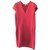 Victoria Beckham Kleid mit V-Ausschnitt Rot Wolle  ref.25679