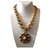 Chanel Colgante de perlas vintage Dorado Metal  ref.25743