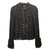 Chanel tweed Jacket Brown Black Silvery Grey Silk Wool Viscose Polyamide Acrylic  ref.25861