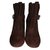 Vanessa Bruno Athe Ankle Boots Brown Leather  ref.26620