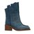 Chanel Ankle Boots Blue Denim  ref.26919