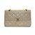 Timeless Chanel Bolsa Bege Couro  ref.27427
