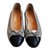 Chanel Sapatos de bailarina Cinza Suécia  ref.27444