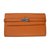 Hermès Kelly lange Geldbörse Orange Leder  ref.27540