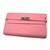 Hermès Kelly long wallet classique Cuir Rose  ref.27541
